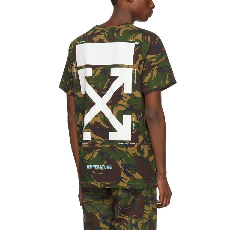 Off-White Camouflage Thorn Arrows Short Sleeve T-Shirt Men Tops OMAA002S188780129901