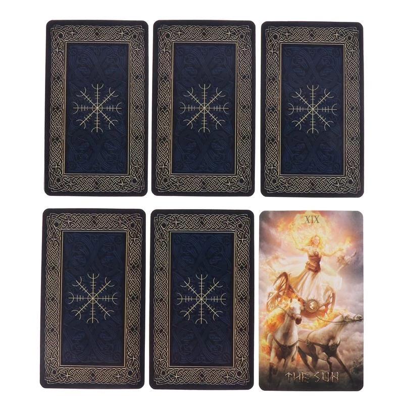 80 Tarotkarten Runisches Tarot Vollständiges englisches Deck Brettspiel Familienparty Papierkartenspiel Interaktiv Fo