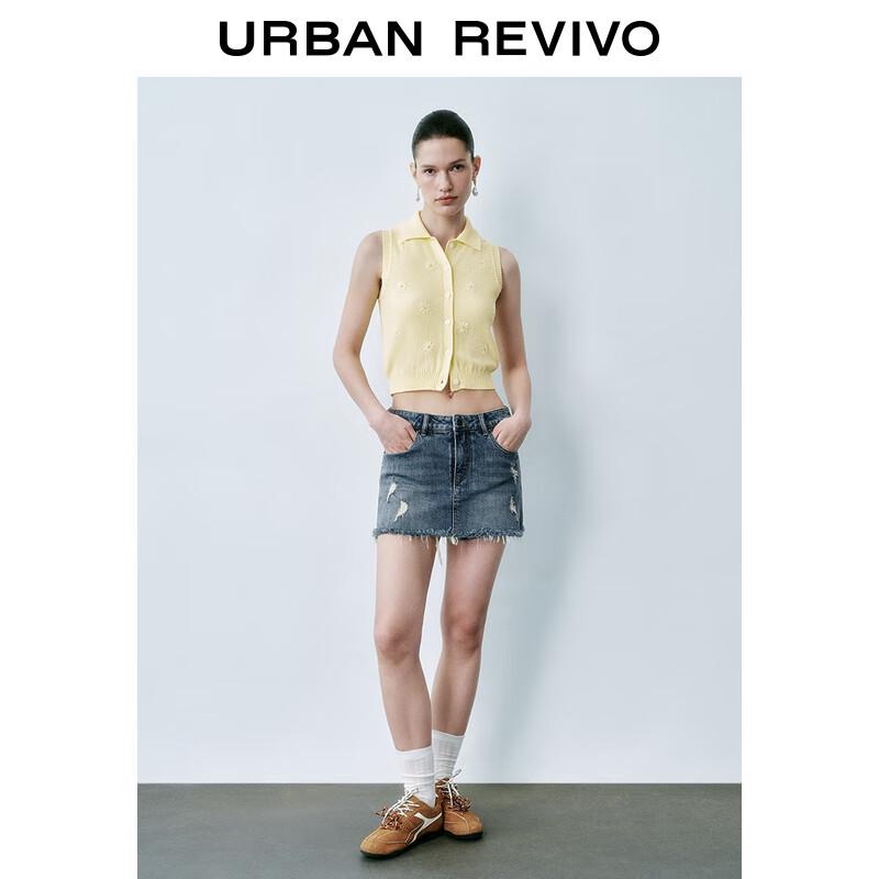 

Женский вязаный жилет с цветочной вышивкой UR M