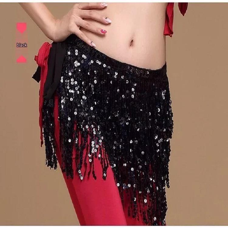 Sequin Tassel Waist Chain Hip Scarf for Belly Dance Performance & Practice