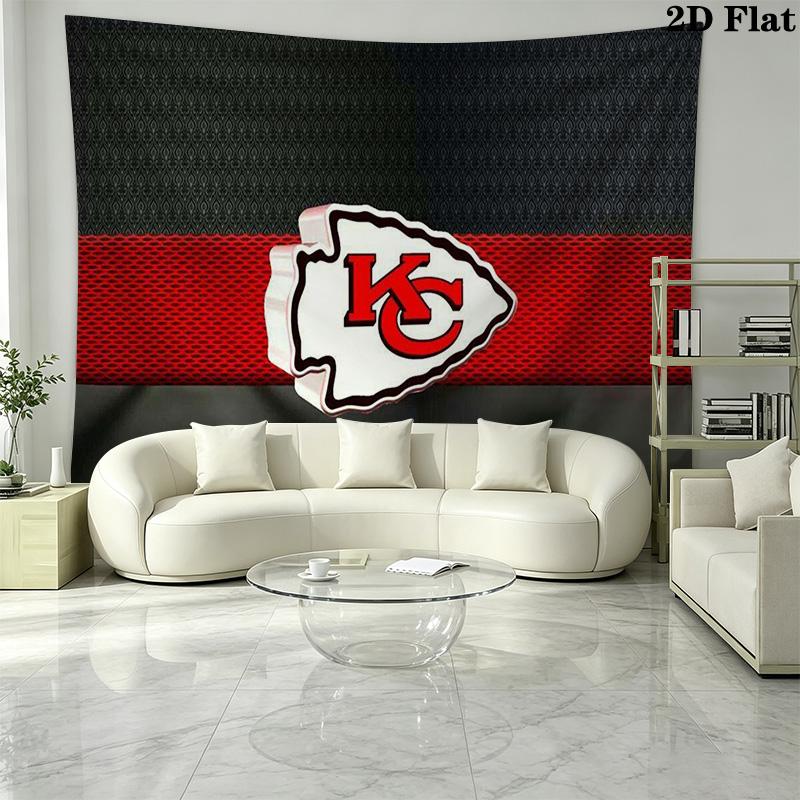 Kansas City Chiefs Wall Tapestry Aesthetic Wall Hanging Printed Fabric Blanket Decorative Tapestries for Bedroom Living Room Home Decor