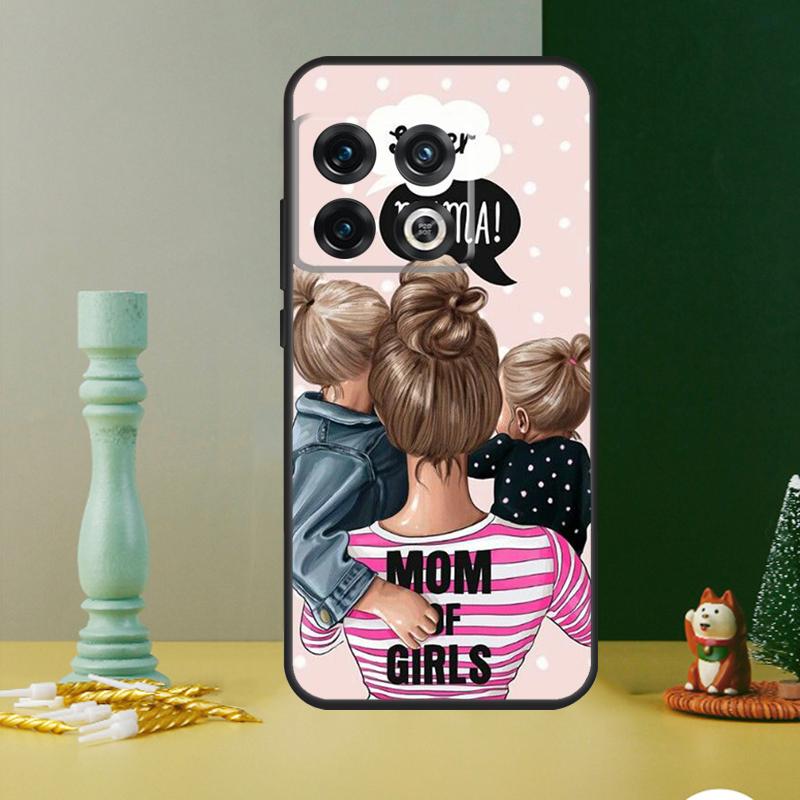 

Black Brown Hair Baby Mom Girl Queen Phone Case For OnePlus 13 12 11 9 10 Pro 13R 12R 8T 9RT 10T 10R Nord 4 CE 2 3 Lite N20 N30 OnePlus Nord CE4