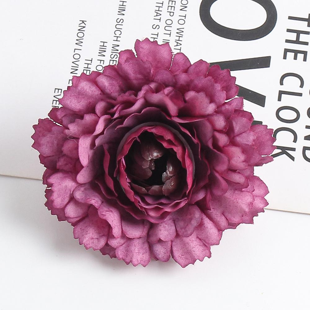 10Pcs Artificial Flowers 7CM Silk Fake Flowers Head For Home Room Decor Wedding Marriage Decoration DIY Craft Garland Accessory