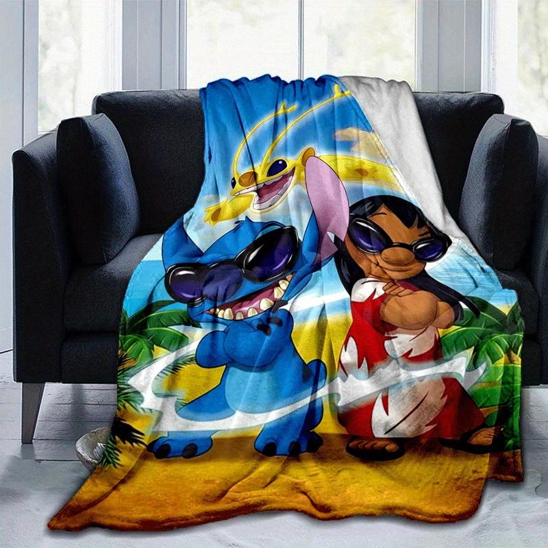 1pc Stitch Printing Blanket - Soft, All-Season Throw for Office Blanket,  | Personalized Gift with Adorable Cartoon Design