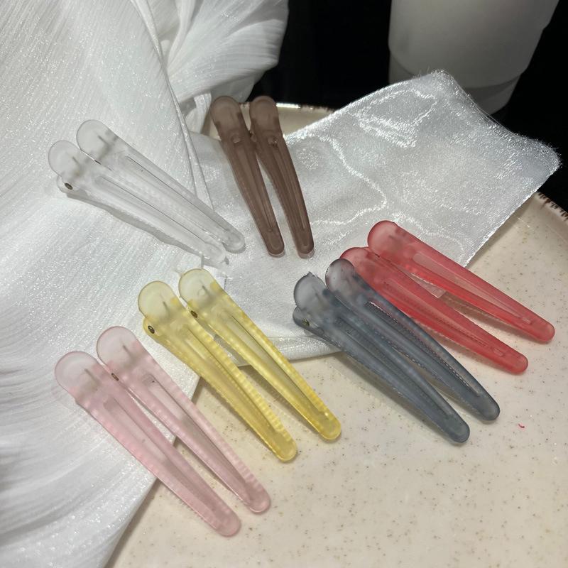 2Pcs Frosted Duckbill Clip Colorful Fix Hair Hairpins  Bangs Clip Hairdressing Hairpins Barrettes Headwear Accessories