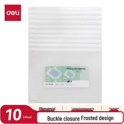 Deli A5 Transparent PP Zipper File Bags (10-Pack)