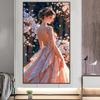 5D DIY Full Round Drill Partial AB Diamond Painting Elegant Girl Kit Art Decor