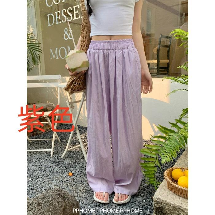 Women's High Waist Wide Leg Pants Loose Straight Trousers Minimalist Ice Silk Yamamoto Pants Fall Lazy Casual Daily Bottoms
