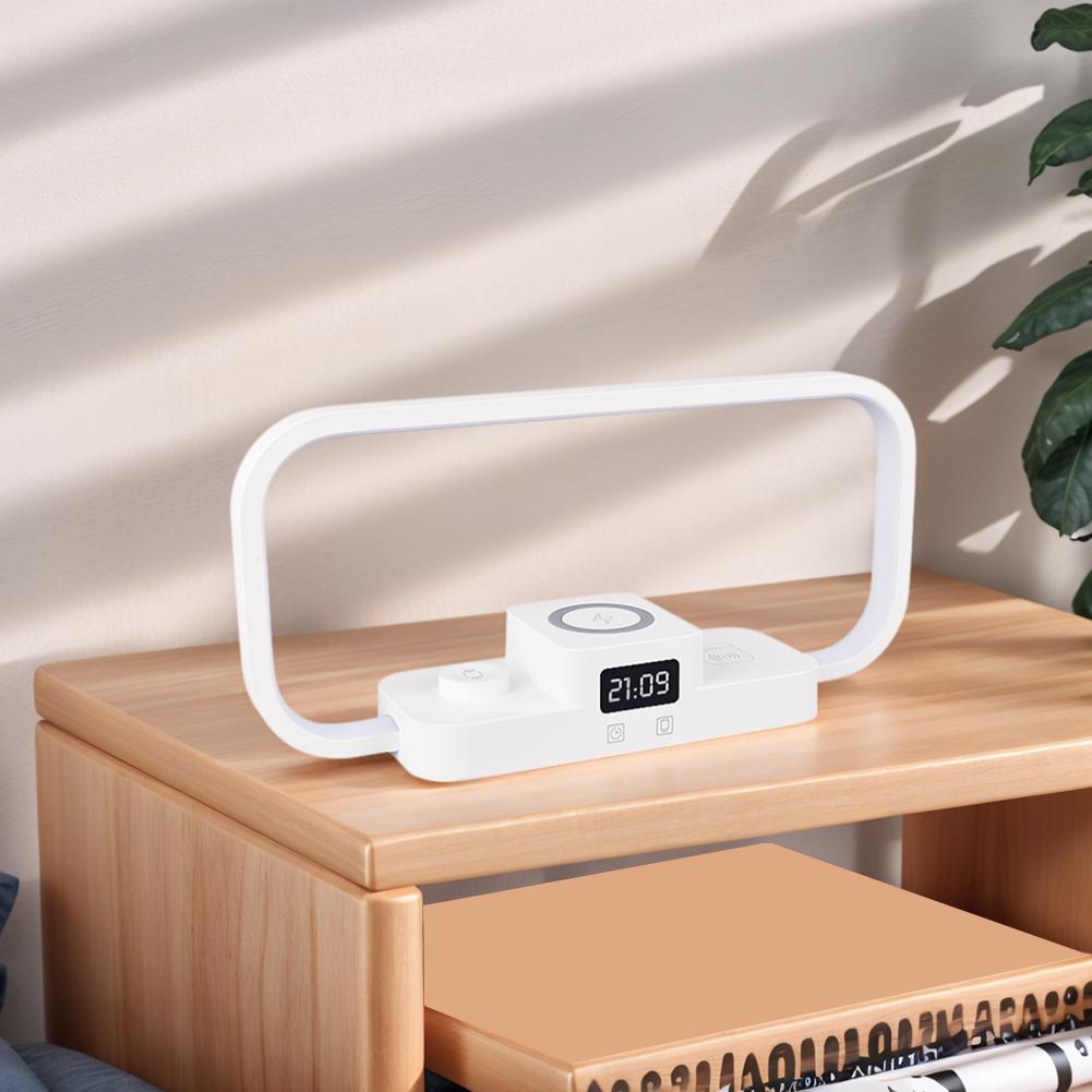 Table Lamp with Wireless Charger with 3 Charging Station Night Light Nightstand Lamp for Bedroom Gifts for Women Men Friends