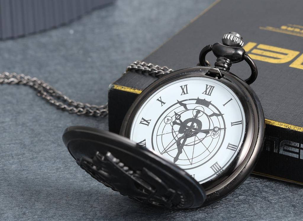 JewelryWe Antique-Style Pocket Watch Necklace, Pendant Watch, Pocket Watch, Hippocampus Design, Alloy, Valentine's Day Gift