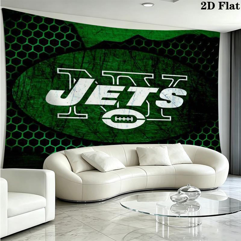 New york jets Logo Wall Tapestry Aesthetic Wall Hanging Printed Fabric Blanket Decorative Tapestries for Bedroom Living Room Home Decor