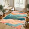 Ocean Otter Theme Soft Crystal Velvet Rug Custom Name & Text Print Non Slip Floor Rug for Bedroom Living Room