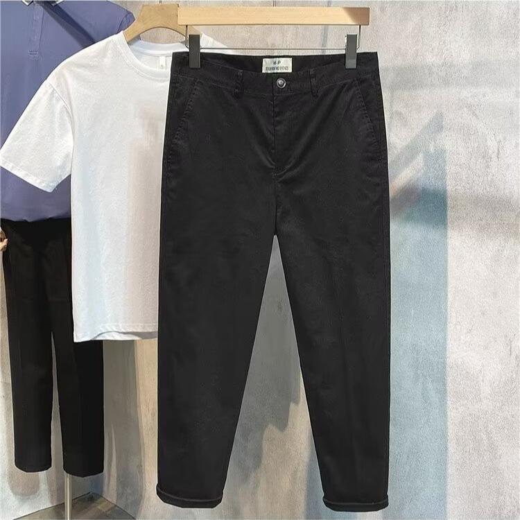 

Мужские повседневные эластичные брюки Nine-Point в гонконгском стиле — удобные и универсальные 30 чёрный