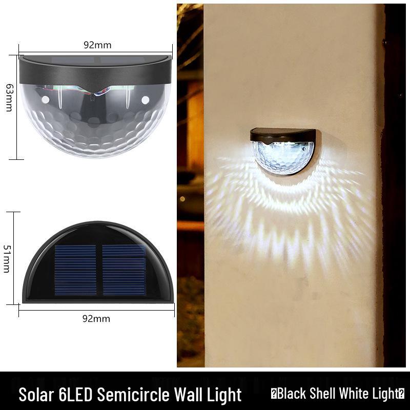 Solar Semicircular Outdoor Step & Wall Lights for Courtyard and Balcony Decor