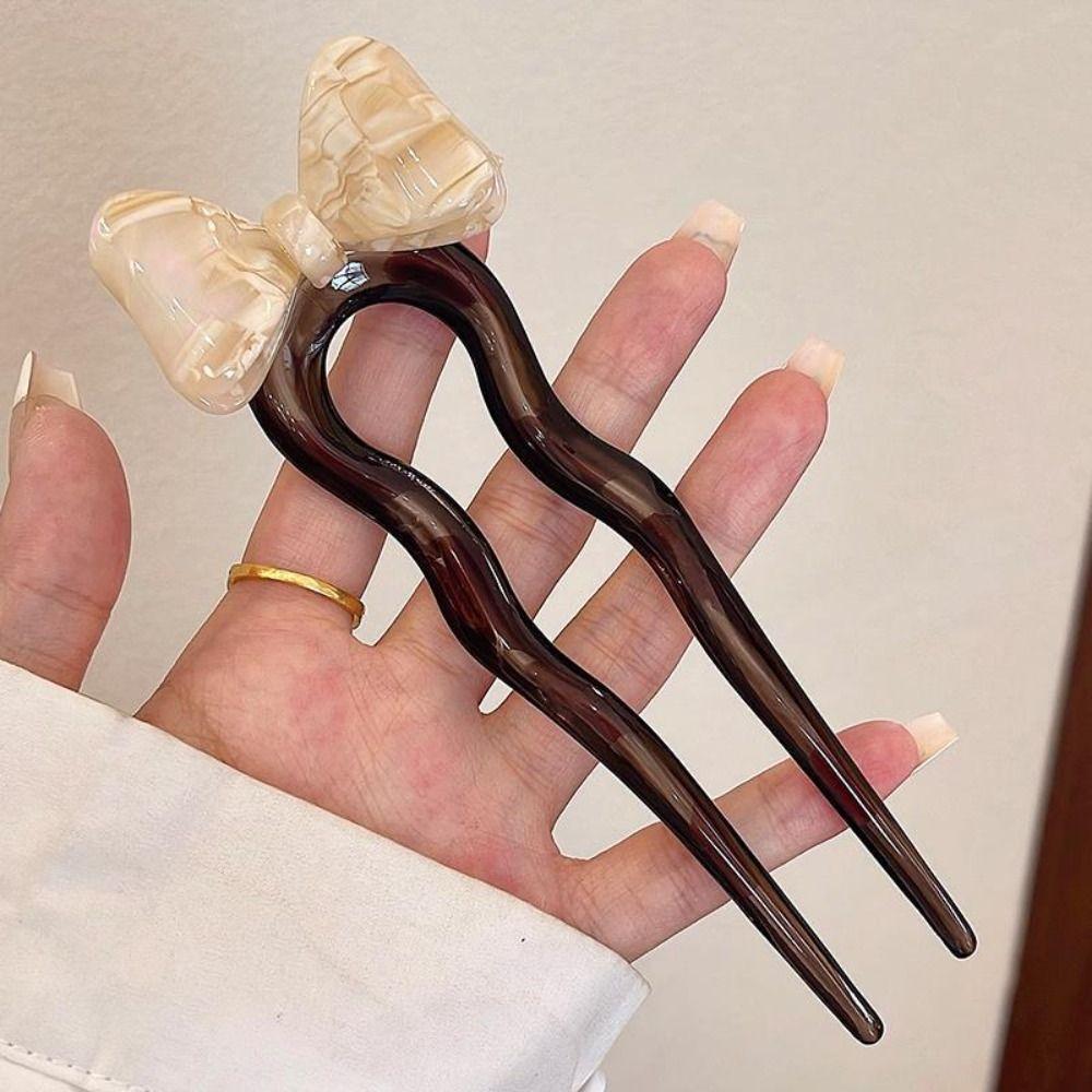 U-Shaped Hairpin Acetate Hair Bun Fashion Hair Sticks  for Women Girls