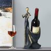 Violinist Wine Bottle Holders Countertop Display Stand, Decorative Resin Lady Statue Single Bottle Rack for Wine Cabinet Styling