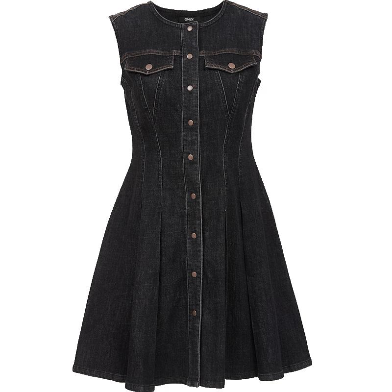 ONLY Women's A-Line Lycra Blend Denim Mini Dress