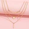 European and American new necklaces, multi-layer triangular neck chains, women's fashion metal elbow necklaces, creative stick pendants