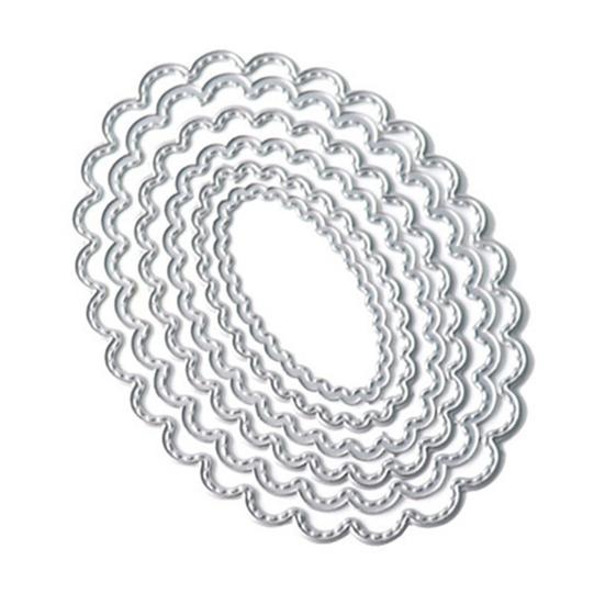 

Овальный круг гребешок рамка для резки штампы DIY скрапбук тиснение бумажные карты трафарет серебряный