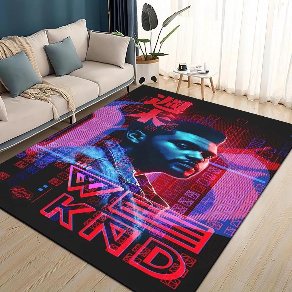 TAPPETO 3D THE WEEKND,XO Alternative R&B Abel Tesfaye per Soggiorno Camera da Letto Casa Decorazione Divano, Tappetino Antiscivolo per Bambini