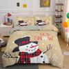 3D God Jul Kung Drottning Sängklädesset Barn Tecknad Jultomte Snögubbe Ren Täcköver XMAS Påslakan Polyester Quiltöverdrag