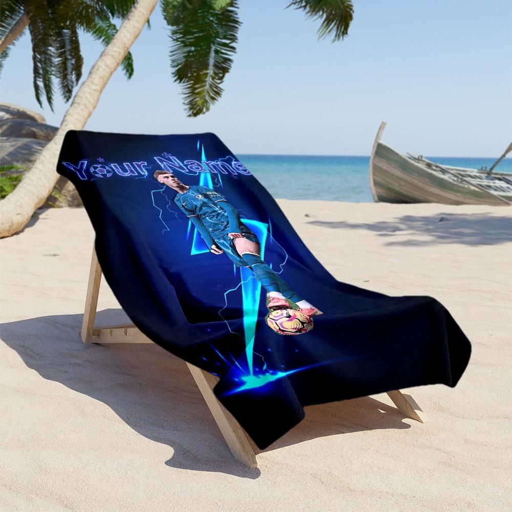Chelsea Fc Football Player Personalized Name Beach Towel Super Soft & Absorbent