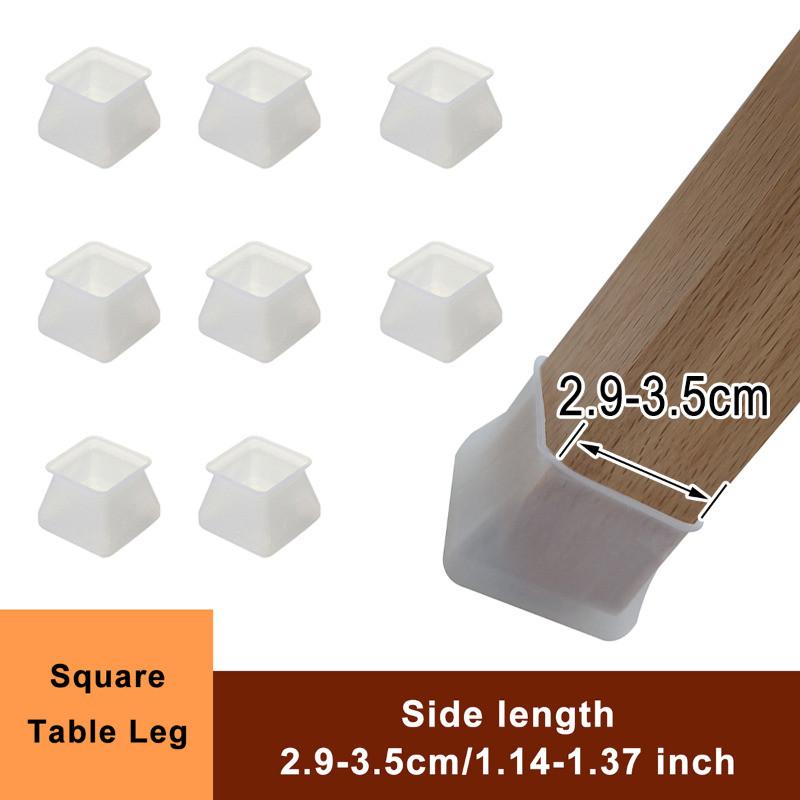 8/16Pcs Anti-slip Chair Leg Caps Silicone Table Cover Feet Pads Floor Protectors Furniture Accessories