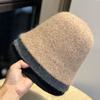 New Korean Style Autumn and Winter Woolen Knitted Bucket Hat for Women Versatile Fashionable Warm Temperament and Trendy Fisherman Hat