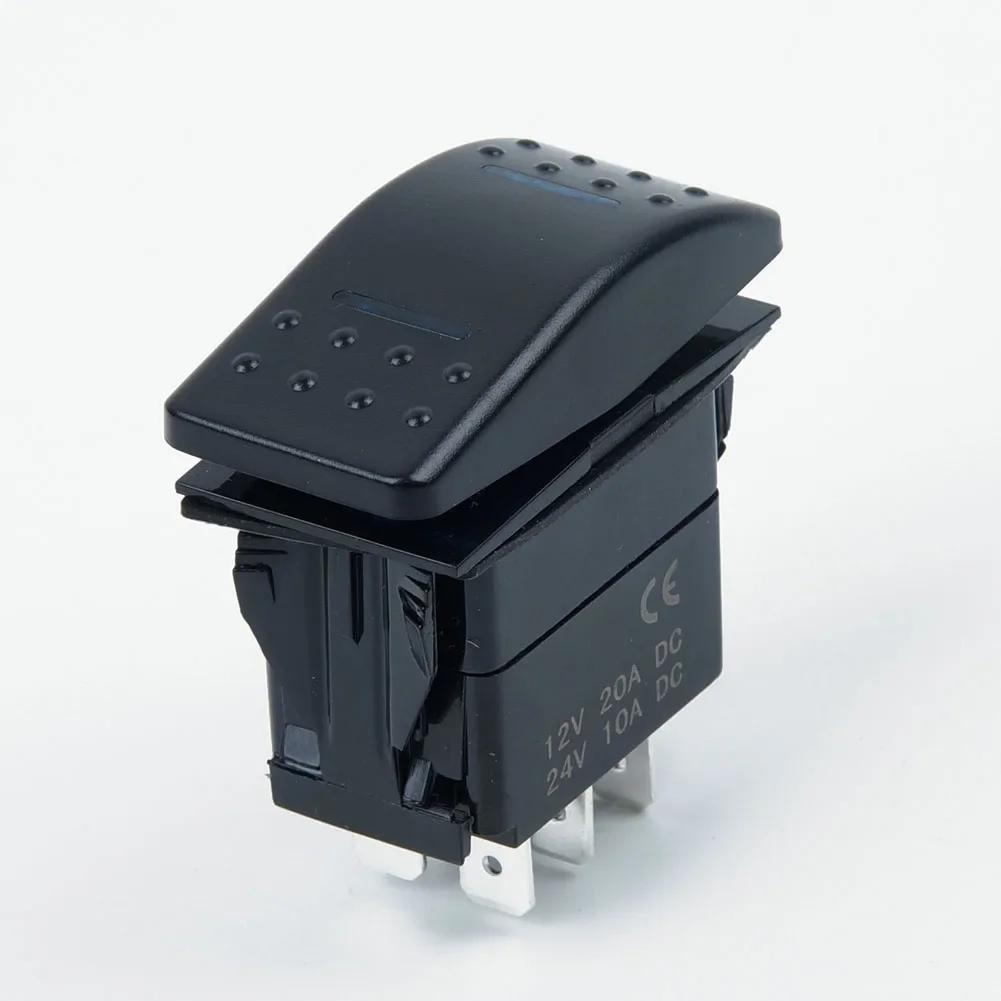 7Pin DPDT ON-OFF-ON 2 LED Rocker Switch Car Truck Marine Universal DC 12V 20A / 24V 10A  Rocker Switch For Boats Off-road Car China Mainland