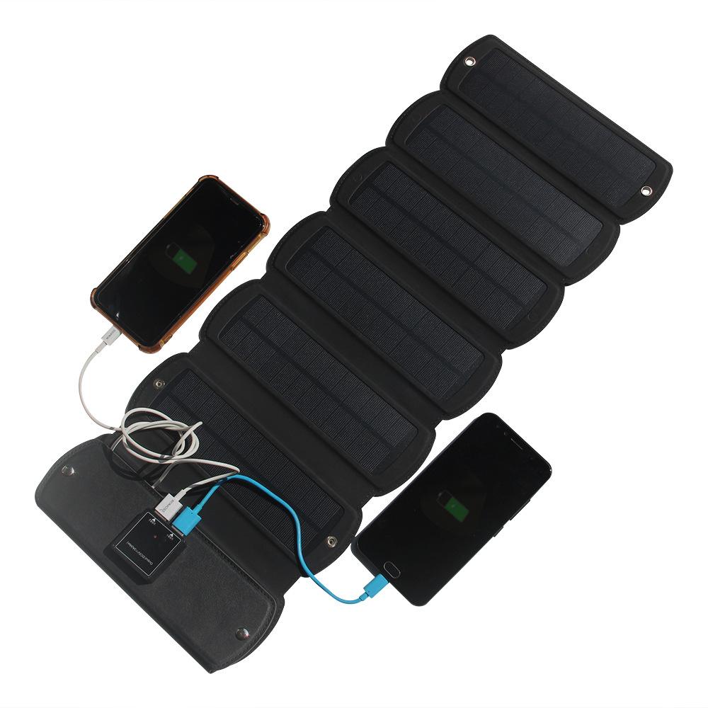 16W Foldable Solar Panel Dual USB Charger Folding Solar Backpack for Camping Emergency Blackout Off-Grid