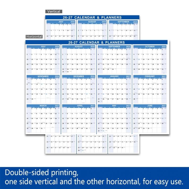 Calendario de Pared Doble Cara 2026 Planificador Anual de 12 Meses Calendario Borrable en Seco Calendario Mensual Para Planificación
