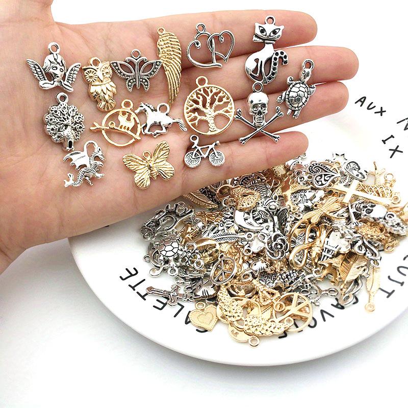 400-Piece Mixed Alloy Accessory Set for DIY Bracelets, Necklaces, Earrings, Keychains, and Charms