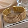 High qualityFashion New Woven Bracelet | 18K Golden Plated 304 Stainless Steel Metal Bracelet | Versatile Accessory for Daily and Party Occasions