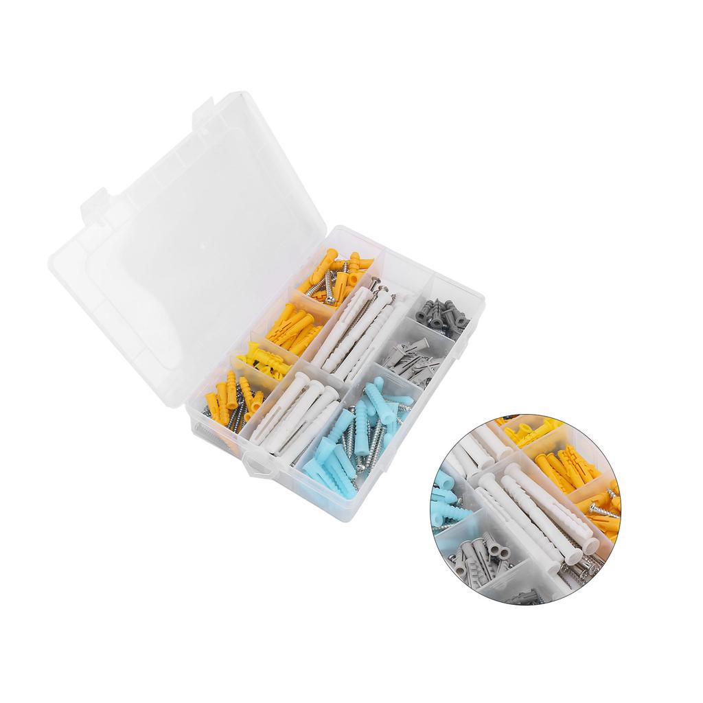 200PCS Screw Assortment Kit Self Tapping Screws with Anchors for Home Kitchen Furniture Repair Supplies200PCS