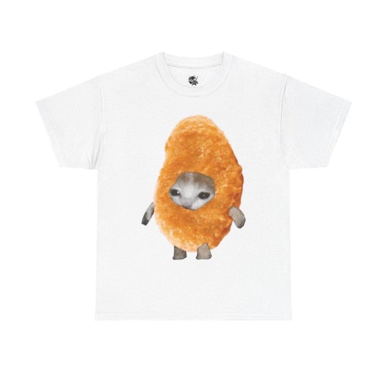 Meme Cat Chicken Nugget Graphic Boxy Unisex T-Shirt