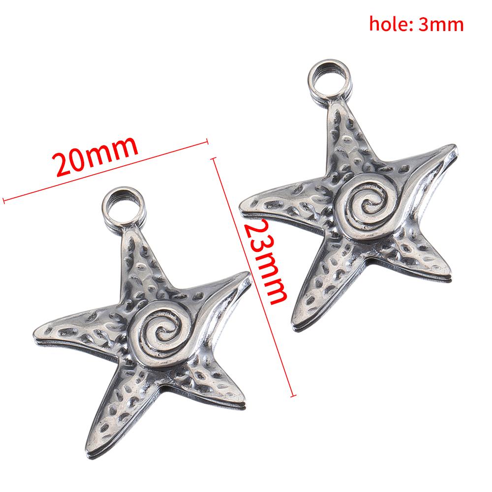 

5pcs Stainless Steel Gold Color Retro Rose Pendants Spiral Starfish Earring Charms for DIY Jewelry Necklace Making Accessories 5pcs