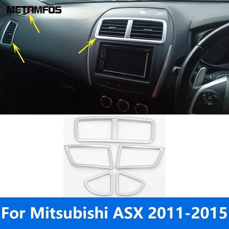 For Mitsubishi ASX 2011 2012 2013 2014 2015 Matte Center Console Dashboard Air Condition Vent Outlet Cover Trim Car Accessories