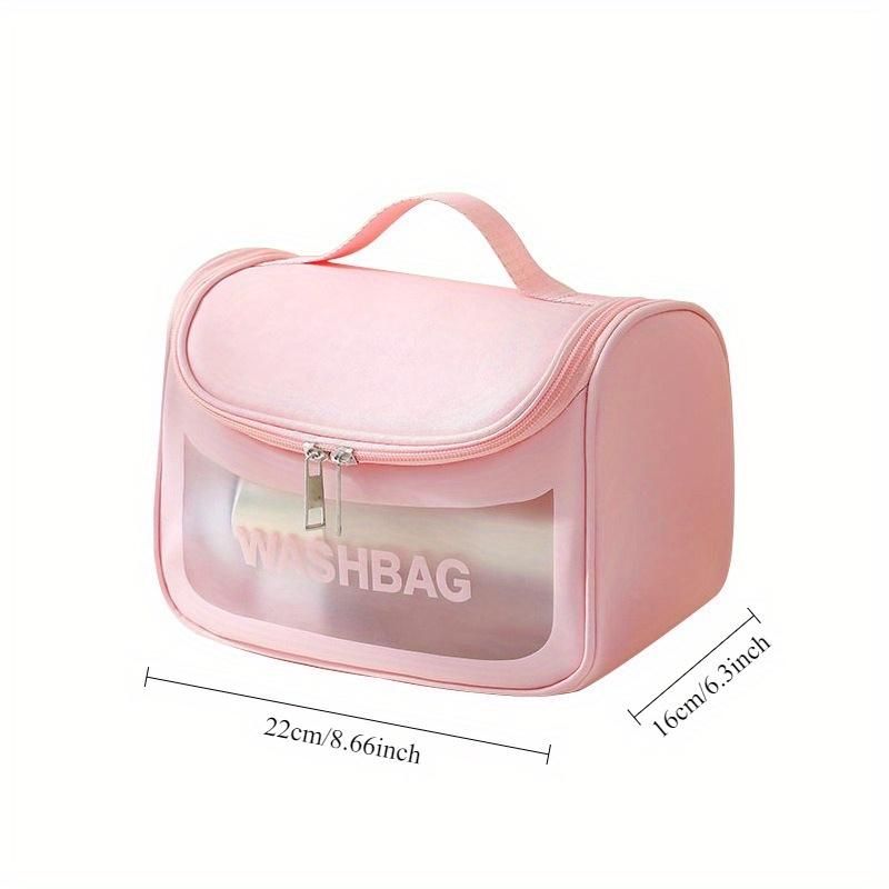 Large Capacity Toiletry Storage Bag Transparent Makeup Pouch for Travel Cosmetics Storage, Portable Handheld Toiletry Bag.