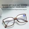 Anti Blue Light Reading Glasses for Women Stylish Large Frame Eyeglasses Set with Diamonds Presbyopic Plano Lenses Eyewear