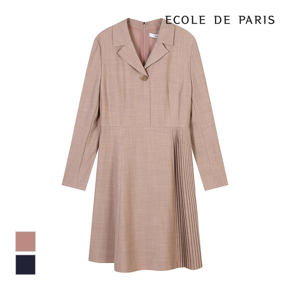 ECOLEDEPARIS Asymmetrical Pleated Collar Dress_Pb28Woa002A