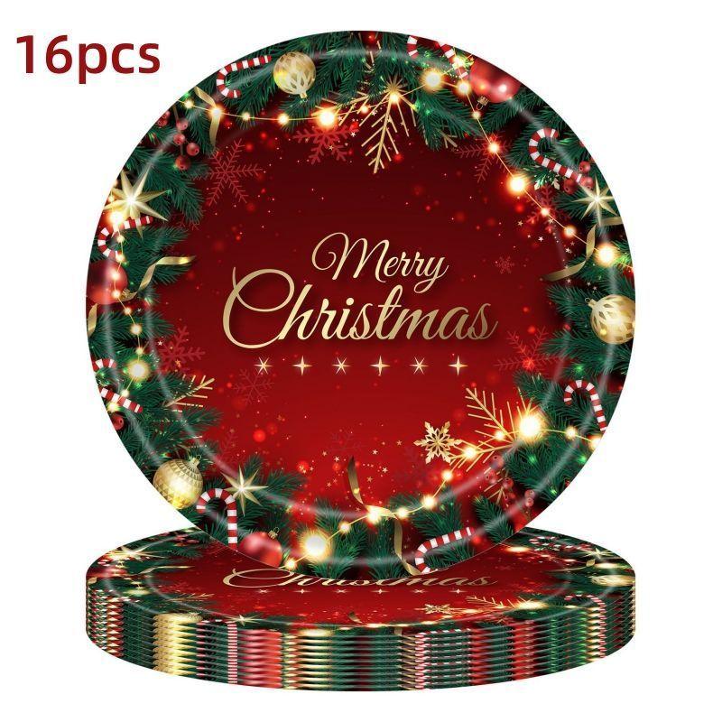 Christmas Party Decoration, Disposable Tableware Set, Children's Christmas-themed Decoration, Party Gifts