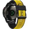 Quickfit Silikonarmband 26mm für Garmin, Gelb / Schwarz