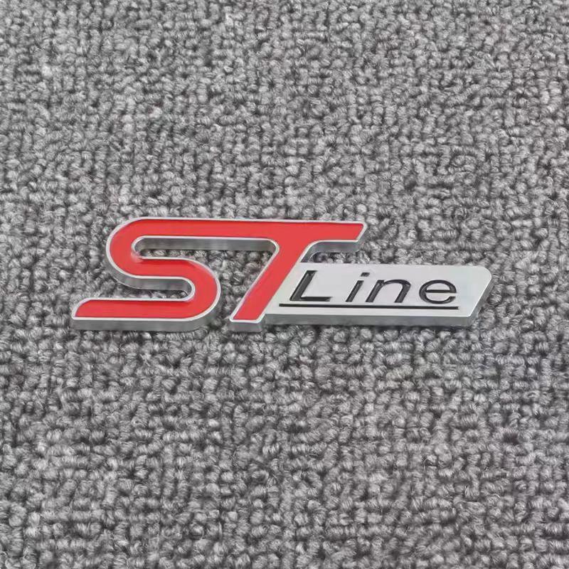 3D Metal STLine STTurbo Logo Emblem Decal Front Grill Fender Side Badge Sticker for  Kuga Fiesta Mondeo and Other Automobile Brands