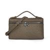 First-layer Cowhide Ostrich Pattern Lunch Box Bag High-quality Leather Women's New Style Handbag Cross-body Cosmetic Single Shoulder