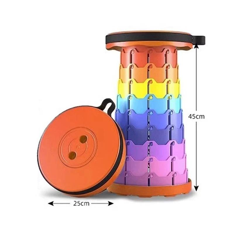 Regenbogen-Klappstuhl, tragbarer und einziehbarer Stuhl für den Heimgebrauch. Outdoor Camping Picknick Angelhocker. Hohe Tragfähigkeit
