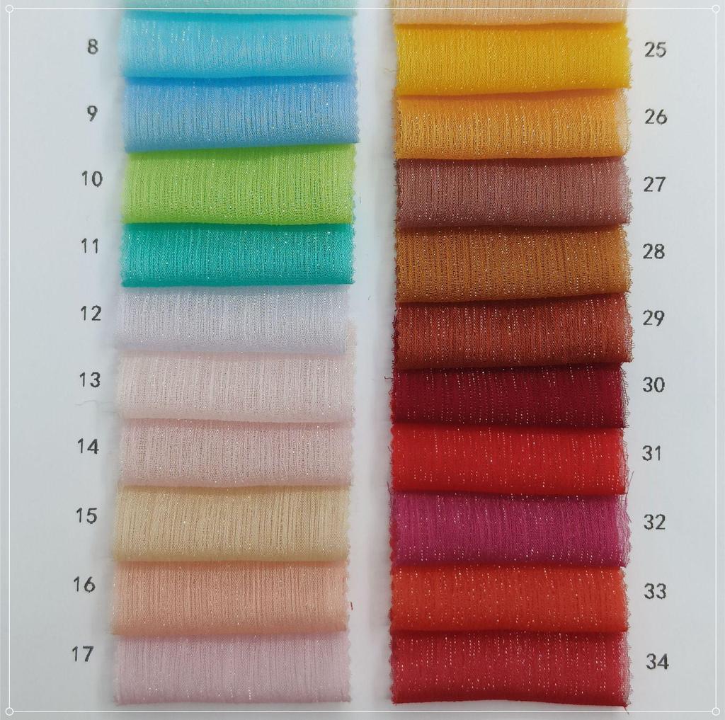 Silver Silk Crepe Skirt Fabric with Glittering Yarn - Lolita Chiffon Hanfu for Spring/Summer Women's Fashion