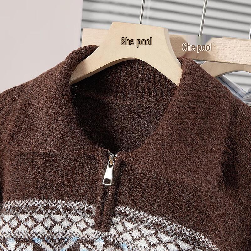 Women's Soft Warm Lamb Wool Blend Half-Zip Sweater