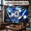Custom Name Flannel Throw Blanket Rangers FC Pattern Warm Home Decoration