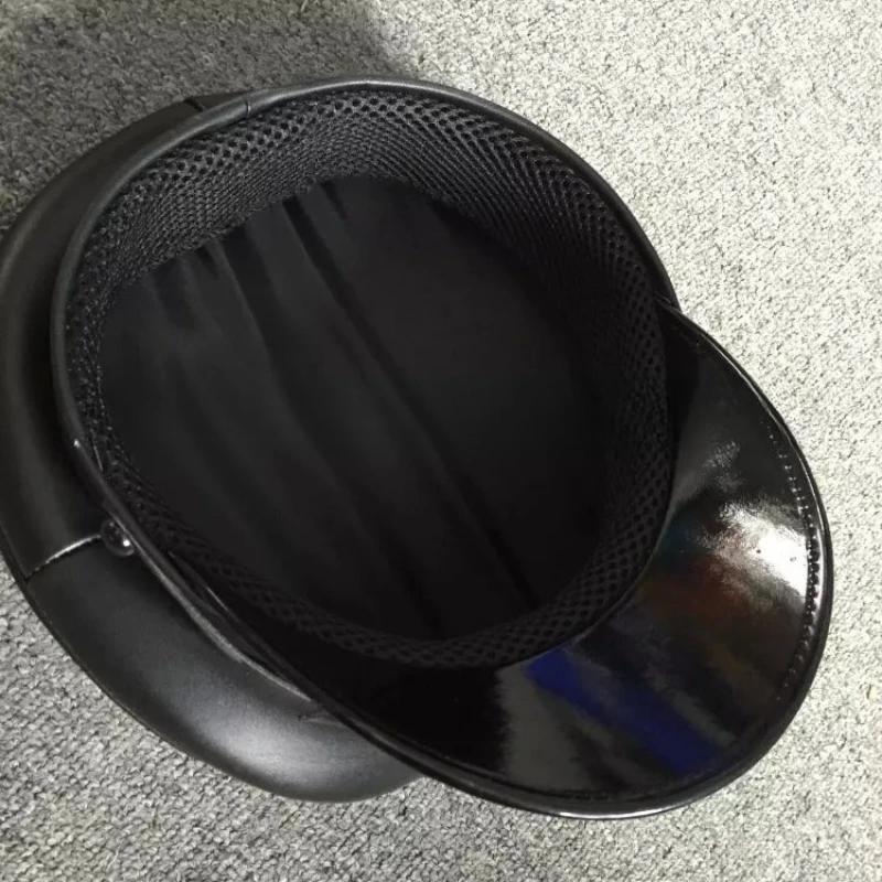 Women Men Leather Military Hat Germany Officer Visor Cap Army Hat Cortical Police Cap Cosplay Halloween Party Hat 57-61cm