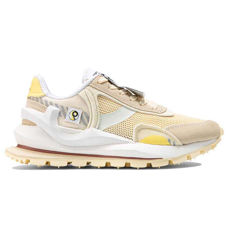 Li Ning Fangyuan Eternal Cushioning Slip Resistant Breathable Lightweight Low Top Running Shoes Women's Vanilla Yellow AGCR058-4